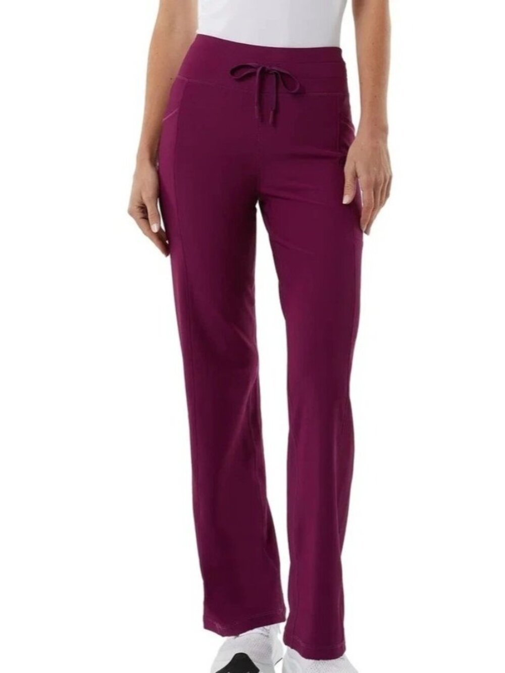 NWT 32 Degrees Cool Women's M Active Flare Pants Yoga Purple Ribbed Pockets